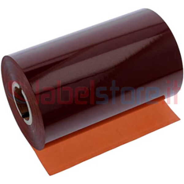 Ribbon mm 90x300 Mt Cera/Resina MARRONE  per stampanti trasferimento termico ink out
