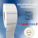 Etichette adesive mm 35x35 Polipropilene TRASPARENTE stampabili a trasferimento termico