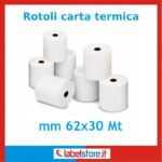 Rotoli scontrino mm 62x30 Mt carta termica per bilance 50 pz