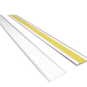 Profilo portaprezzo in PVC H30 mm con biadesivo a retro per scaffali e ripiani