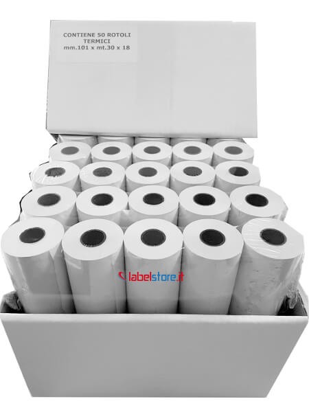 Rotolo mm 110x30 mt in carta termica per scontrini e fatture con stampanti portatili