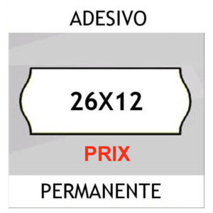 Etichette per prezzatrici 26x12 Prix BIANCO sagomato adesivo Permanente