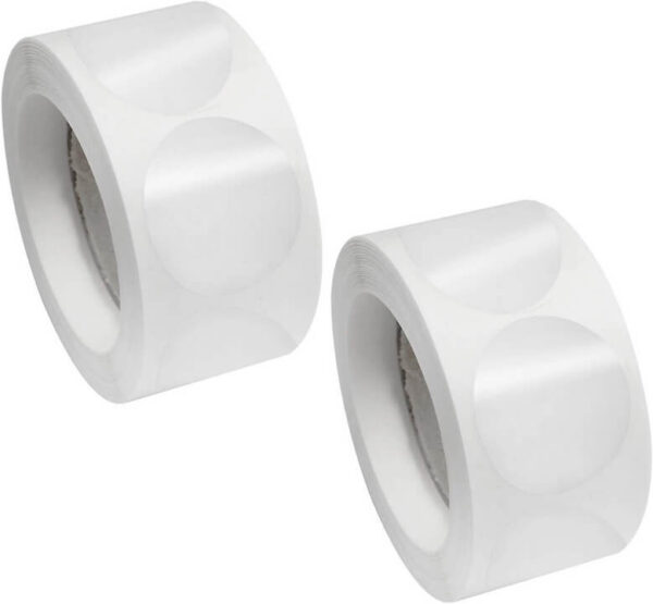 Etichette mm 38x38 TONDO a bollino Polipropilene TRASPARENTE adesive in bobina