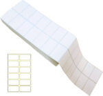 Etichetta 50x25 mm in carta adesiva normale, 2 piste in pacchetto fanfould, stampabile con ribbon