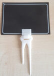 Attacco per cartellini segnaprezzi doppia punta pvc bianco e supporto snodabile