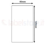 63x120 mm Etichette polipropilene PPL TRASPARENTE adesive stampabile in bobina