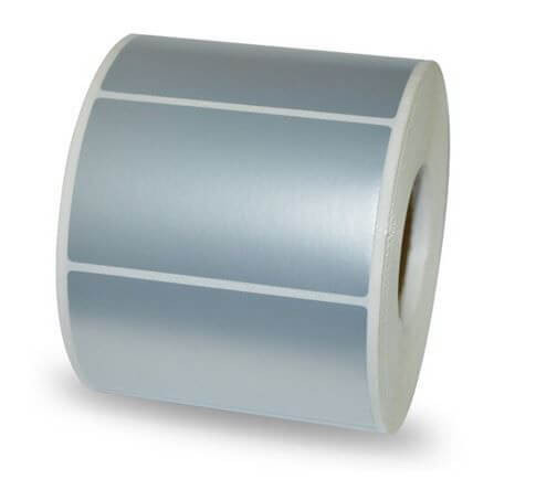 50x25 mm Etichette POLIESTERE ARGENTO stampabili in rotolo da 1500 pz