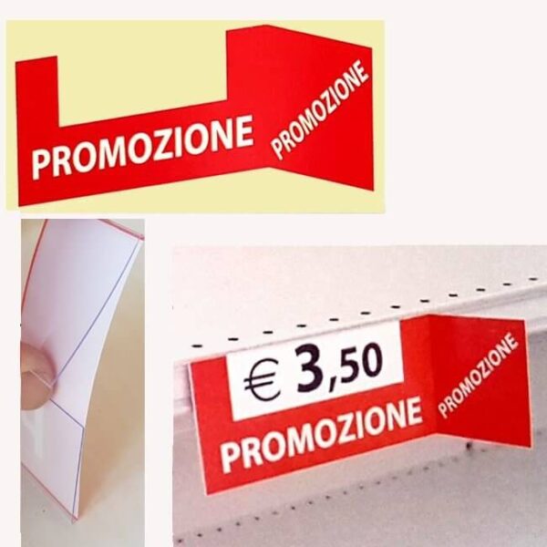 Supporto promozionale in pvc con bandiera laterale e stampa PROMOZIONE