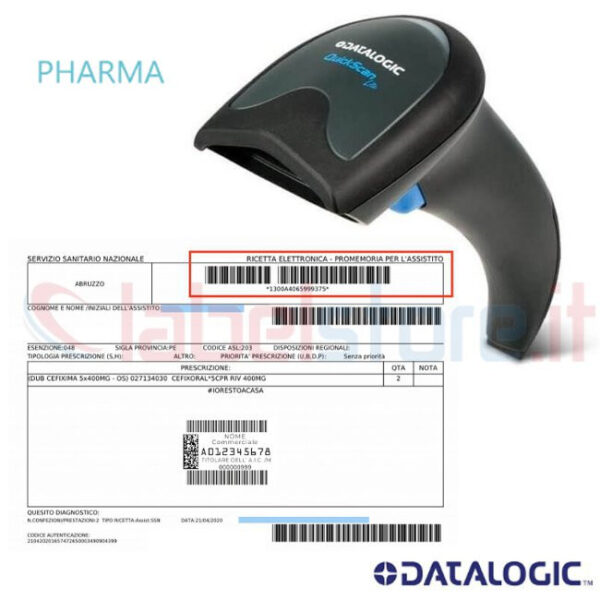 Quickscan QD2220 Lettore di codice a barre 1D per FARMACIA e PARAFARMACIA