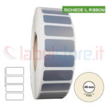 Etichette 25x10 mm POLIESTERE ARGENTO stampabili a trasferimento termico in rotolo 2000pz