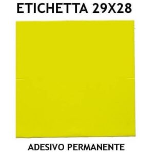 Etichetta adesive 29x28 GIALLO fluò per prezzatrice manuale, adesivo permanente