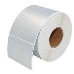 Etichette 50x40 mm POLIESTERE ARGENTO in rotolo stampabili a trasferimento termico