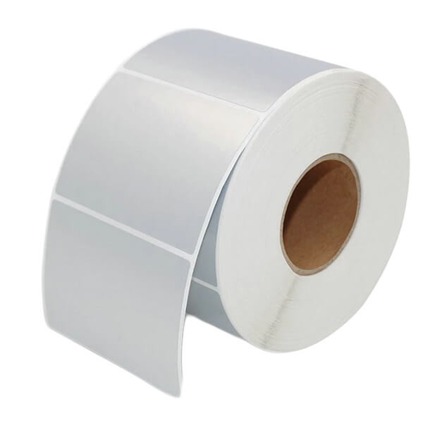 Etichette 50x40 mm POLIESTERE ARGENTO in rotolo stampabili a trasferimento termico