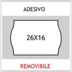 Etichette per prezzatrice 26x16 bianco a onda con adesivo Removibile