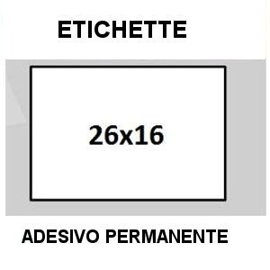 Etichette per prezzatrice 26x16 bianco RETTANGOLARE con adesivo Permanente