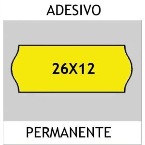 Etichette per prezzatrici 26x12 Fluorescente GIALLO adesivo Permanente