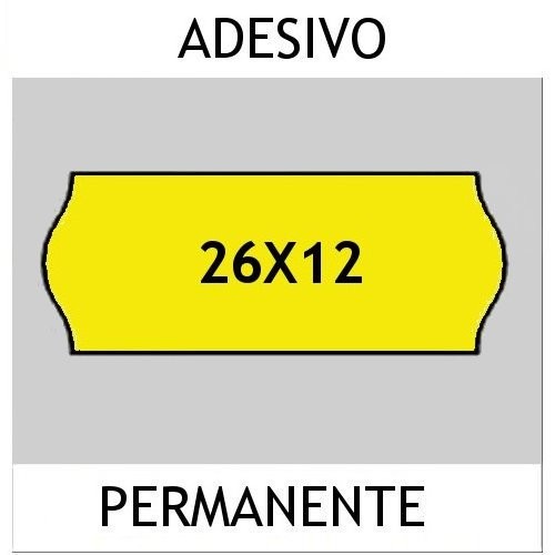 Etichette per prezzatrici 26x12 Fluorescente GIALLO adesivo Permanente