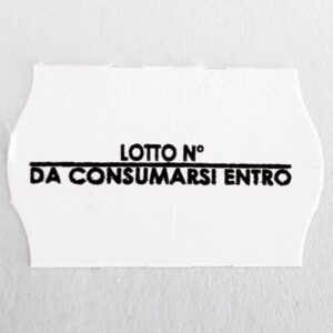 Etichette per prezzatrici 26x16 BIANCO sagomata adesivo permanente stampata 1 colore