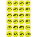 Etichette tonde diametro 15mm fluorescente giallo con stampa -20% 1000 pz