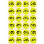 Etichette tonde diametro 15mm fluorescente giallo con stampa -30% 1000 pz