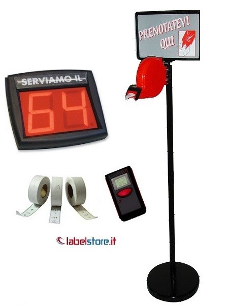 KIT ELIMINACODE completo di visore, radiocomando, chiocciola, scontrini e piantana