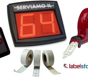 KIT ELIMINACODE completo di visore, radiocomando, distributore ticket, scontrini numerati