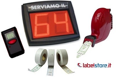 KIT ELIMINACODE completo di visore, radiocomando, distributore ticket, scontrini numerati