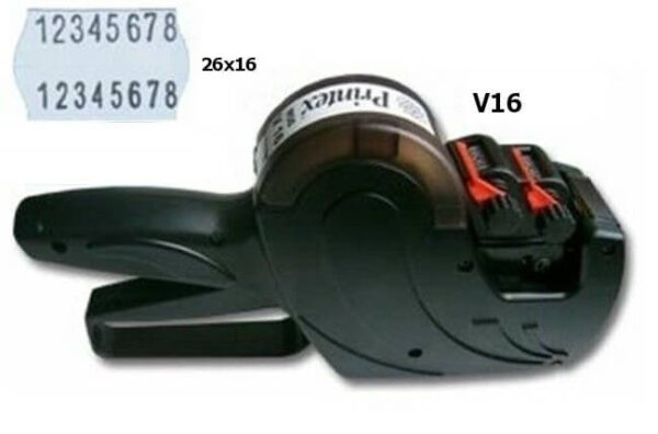 Prezzatrice Printex V16 a 2 linee di stampa con 8+8 cifre per etichette 26x16