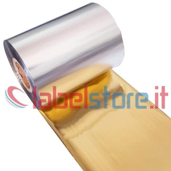 Ribbon mm 80x250 Mt colore ORO CERA-RESINA per stampa trasferimento termico