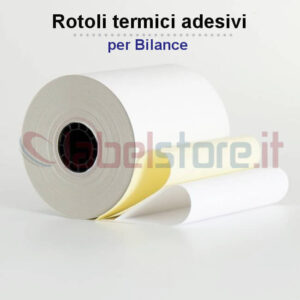 Rotoli carta termica adesiva per bilance mm 62x40 Mt foro 25mm 50 pz
