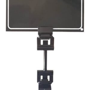 Segnaprezzo nero 100x70 mm cancellabile con clip a snodo per vassoio e cassette