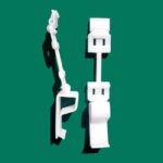 Supporto per cartelli segnaprezzi con attacco snodabile per vassoie o cassette