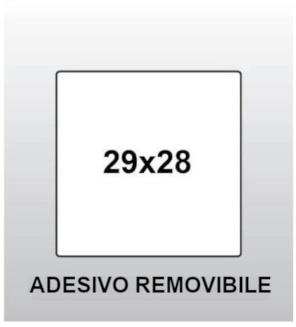 ETICHETTA 29x28 BIANCO CON ADESIVO PERMANENTE PER PREZZATRICE