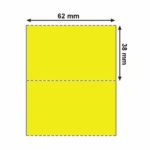Etichetta 62x38 mm Cartoncino Termico diretto Giallo per frontalini e cartellini