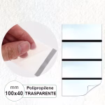 Etichetta 100x40 mm Polipropilene TRASPARENTE adesiva in rotolo stampabili