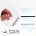 Etichette 55x25 mm polipropilene PPL Trasparente adesive stampabili in bobina