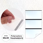 Etichette 60x30 mm Polipropilene TRASPARENTE in rotolo stampabili a trasferimento termico