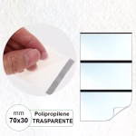 Etichetta 70x30 mm Polipropilene PPL TRASPARENTE in rotolo da stampare con ribbon