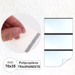 Etichette 70x35 mm polipropilene PPL TRASPARENTE adesive in bobina stampabili