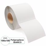 Etichetta 100×100 mm Polipropilene Bianca adesiva in rotolo stampabili da 500pz