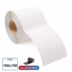 Etichetta TERMICA 100x150 mm adesiva bianca in rotolo da 1000 pz Foro 40