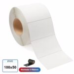 Etichetta 100x50 mm VELLUM adesiva in rotolo da 1000 pz stampabili a trasferimento termico