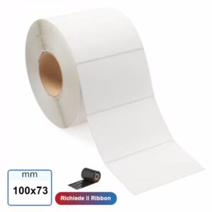 Etichetta 100x73 mm VELLUM adesiva in rotolo da 800 pz stampabili a trasferimento termico