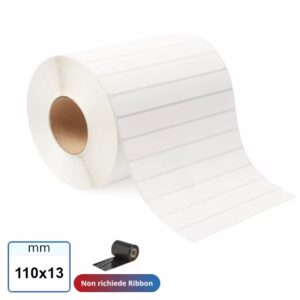 Etichetta TERMICA 110X13 mm bianco adesive in rotolo stampabili da 2000 pz
