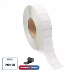 Etichetta adesiva 20x10 mm VELLUM in rotolo da 3000 pz stampabili a trasferimento termico