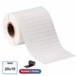 20x10 mm Etichetta carta VELLUM adesiva in bobina stampabile a trasferimento termico 10000 pz