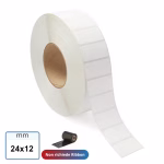Etichetta 24x12 mm TERMICA bianca adesive stampabili in rotolo da 3000 pz