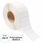Etichetta 35×15 mm PPL (Polipropilene) Bianca adesiva in rotolo stampabili da 3000 pz