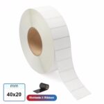 Etichetta 40X20 mm VELLUM stampabili a trasferimento termico adesivo permanenete