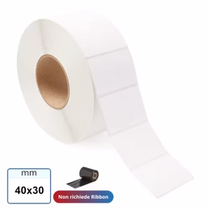 Etichetta TERMICA diretta mm 40x30 adesiva neutra in rotolo stampabile 2000 pz